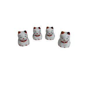 Lucky Cat Chopsticks Holders - New - Set of 4